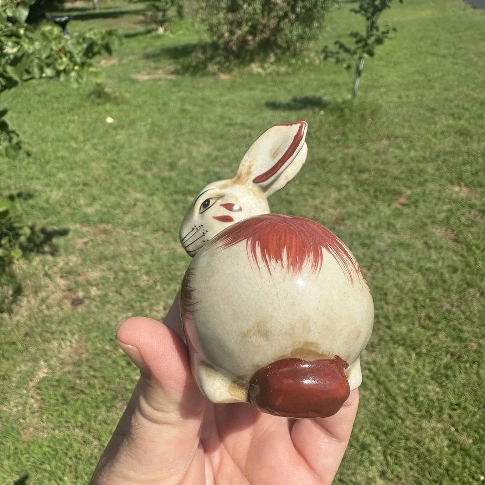 Staffordshire Style Bunny Rabbit Small Porcelain Figurine 4